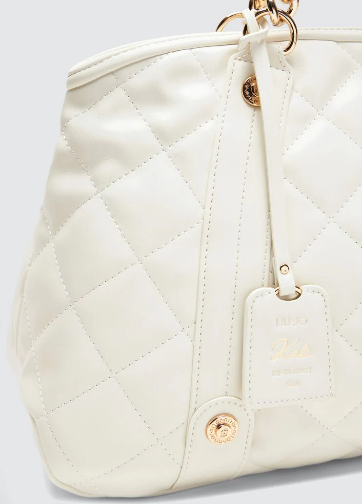 Quilted cream handbag
