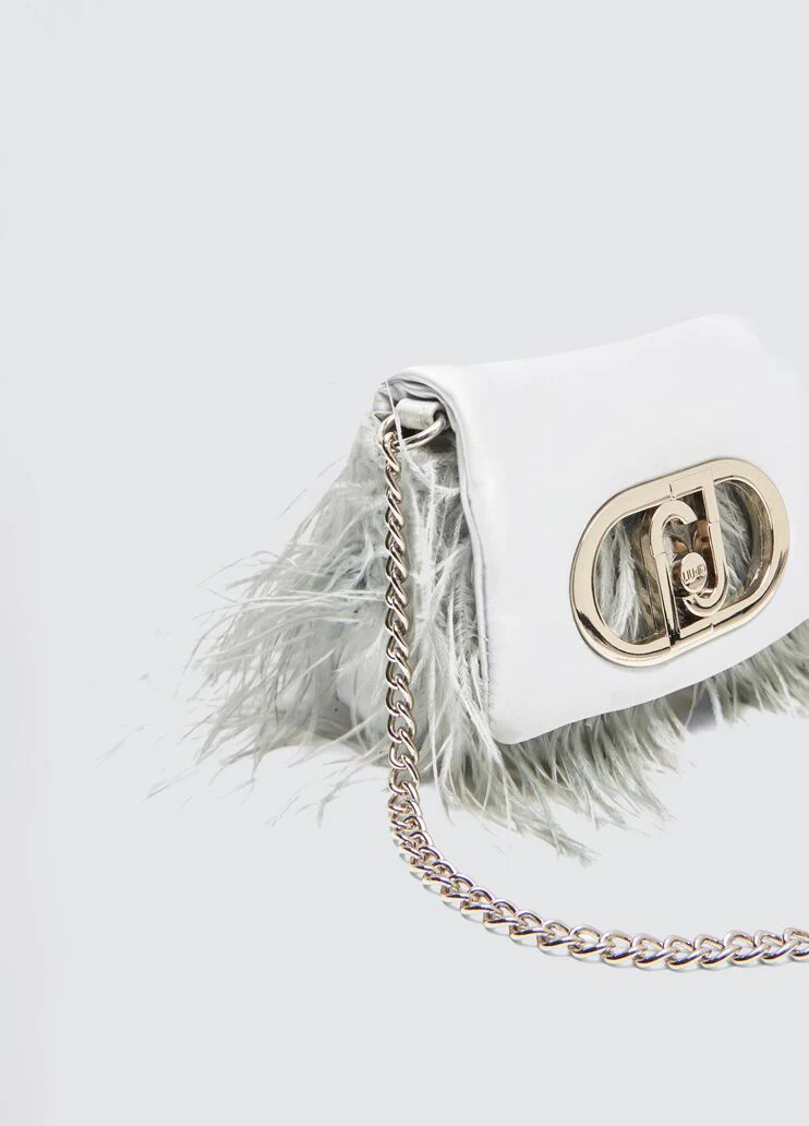 Mini LaPuffy bag with feathered detailing