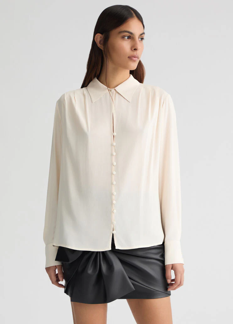 Pleated ivory blouse