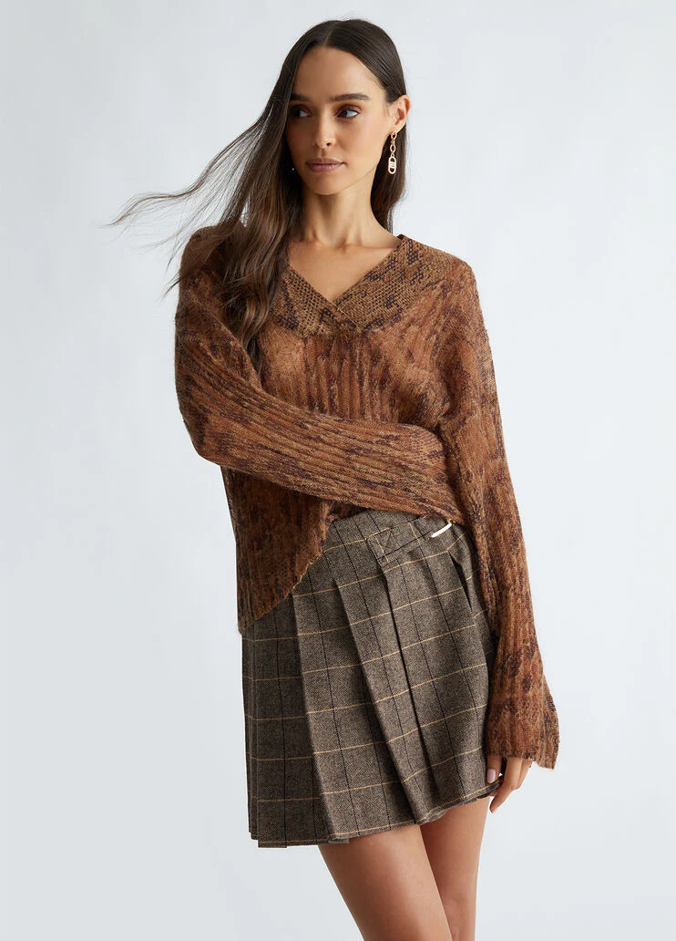 Printed wool-blend sweater