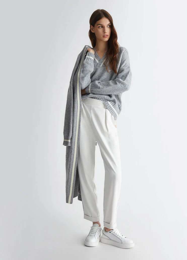 Wool-blend sweater with logo