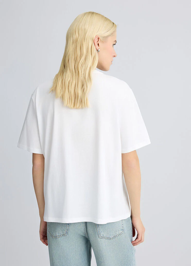 Cotton T-shirt with rhinestones