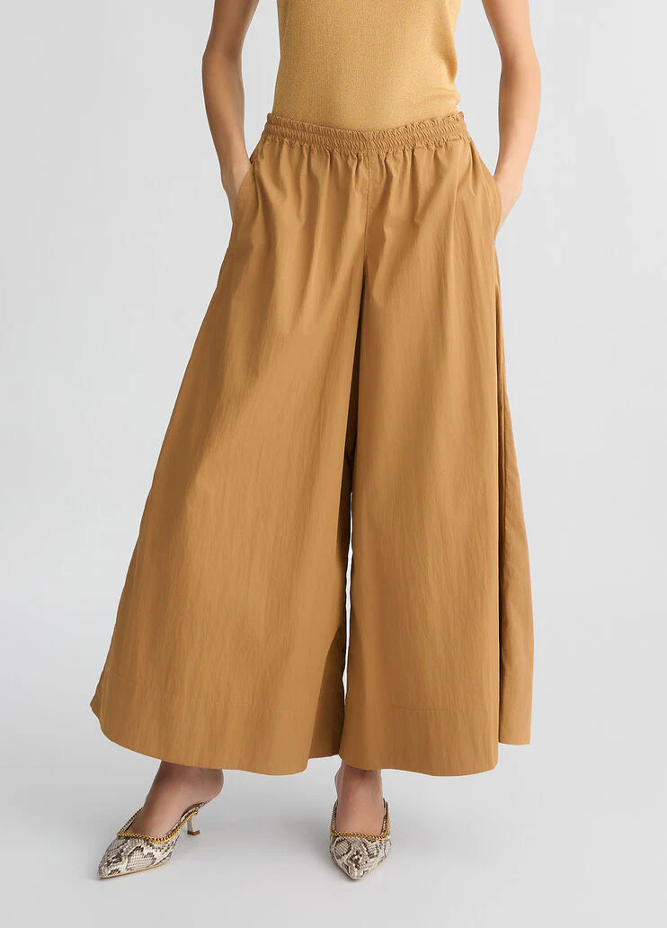 Nylon flare trousers