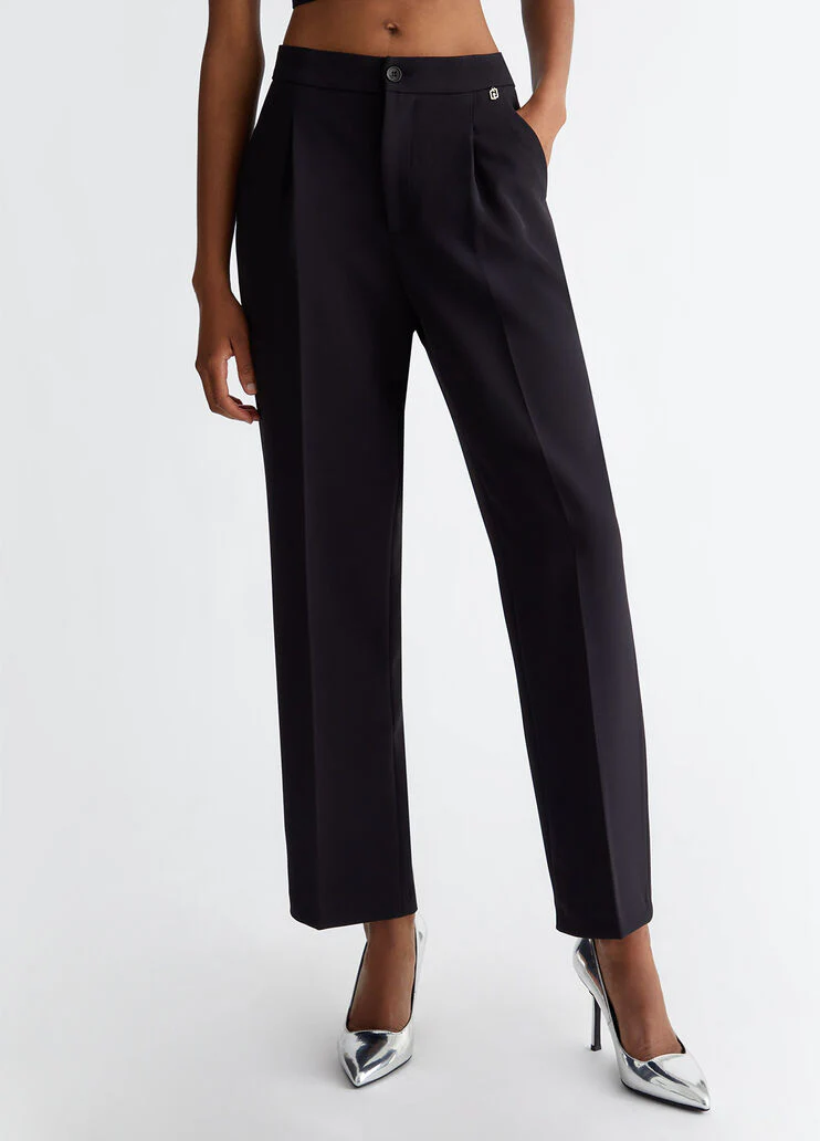 Stretch crepe trousers