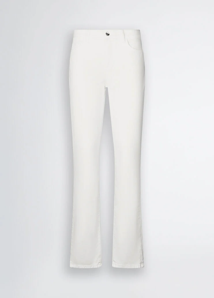 White slim-fit trousers