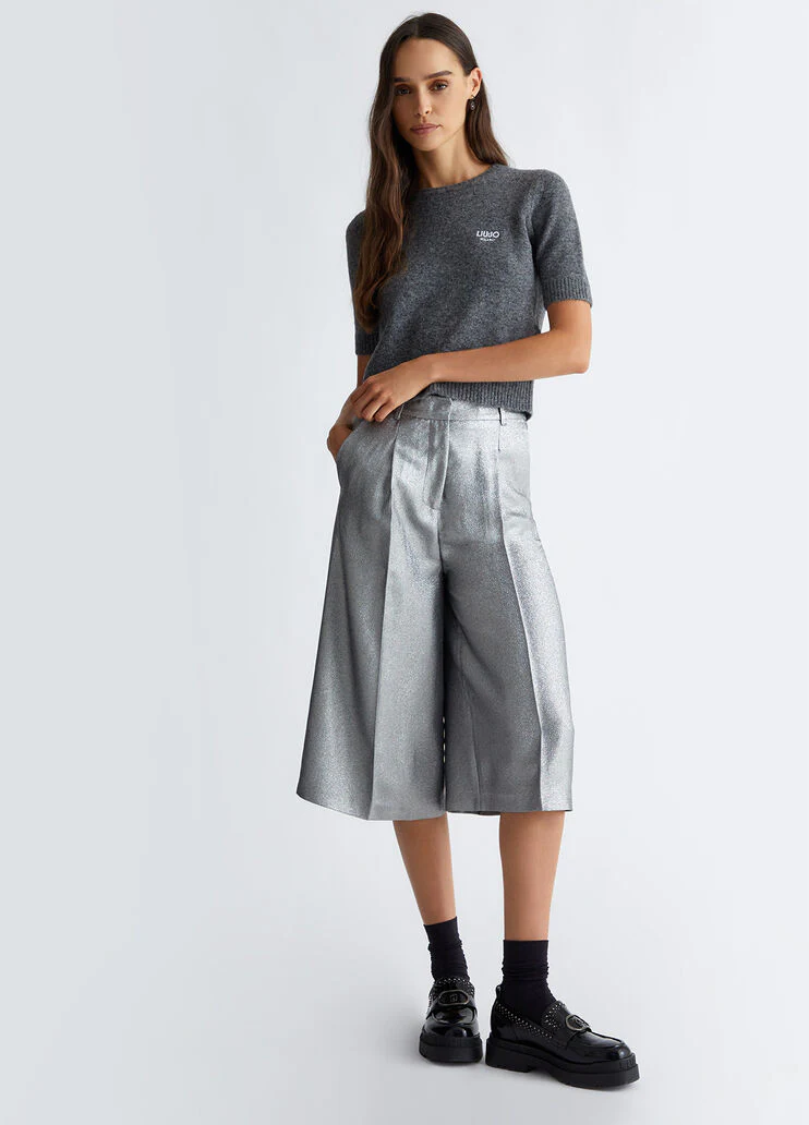 Wool-blend T-shirt with logo