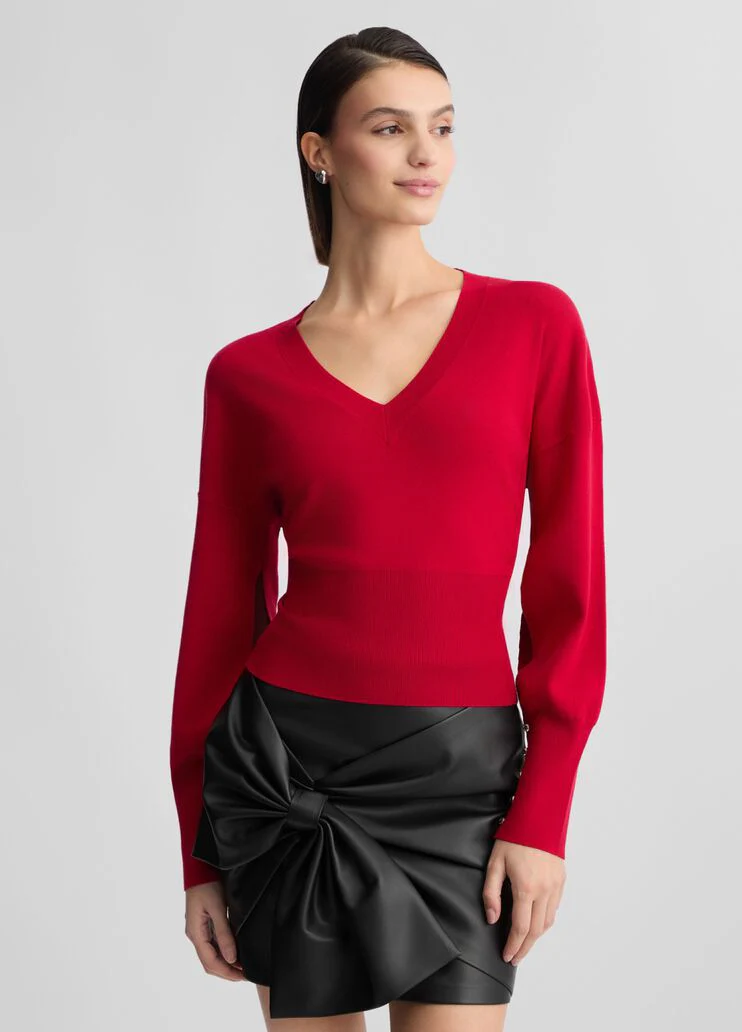 Red top with cut-out