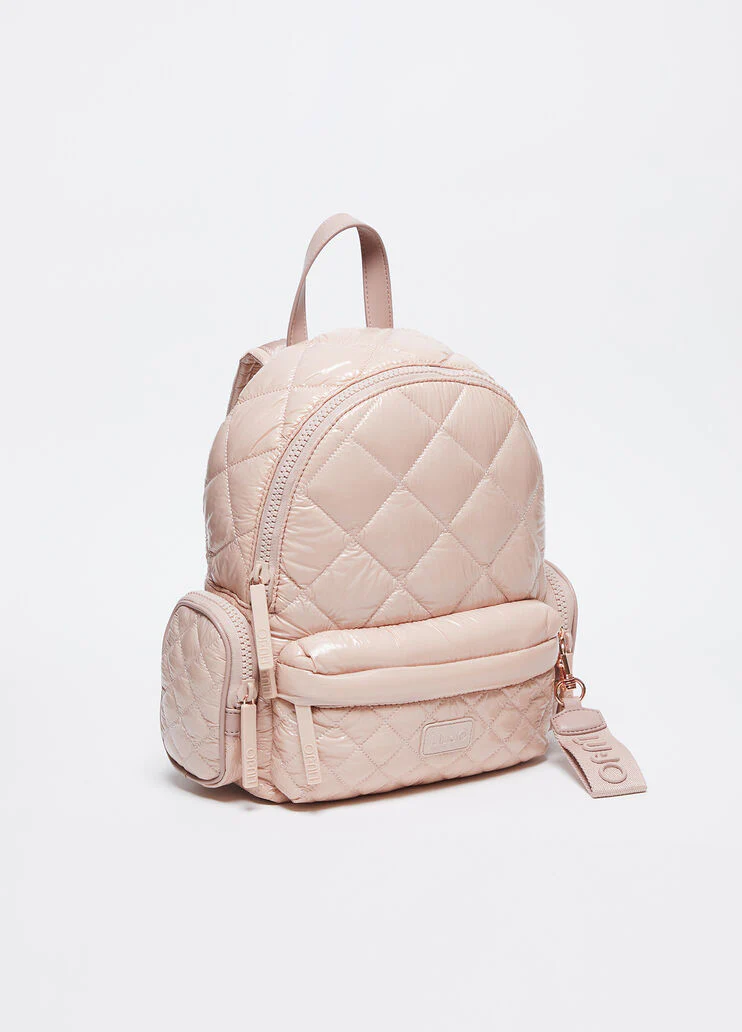 Quilted nylon backpack