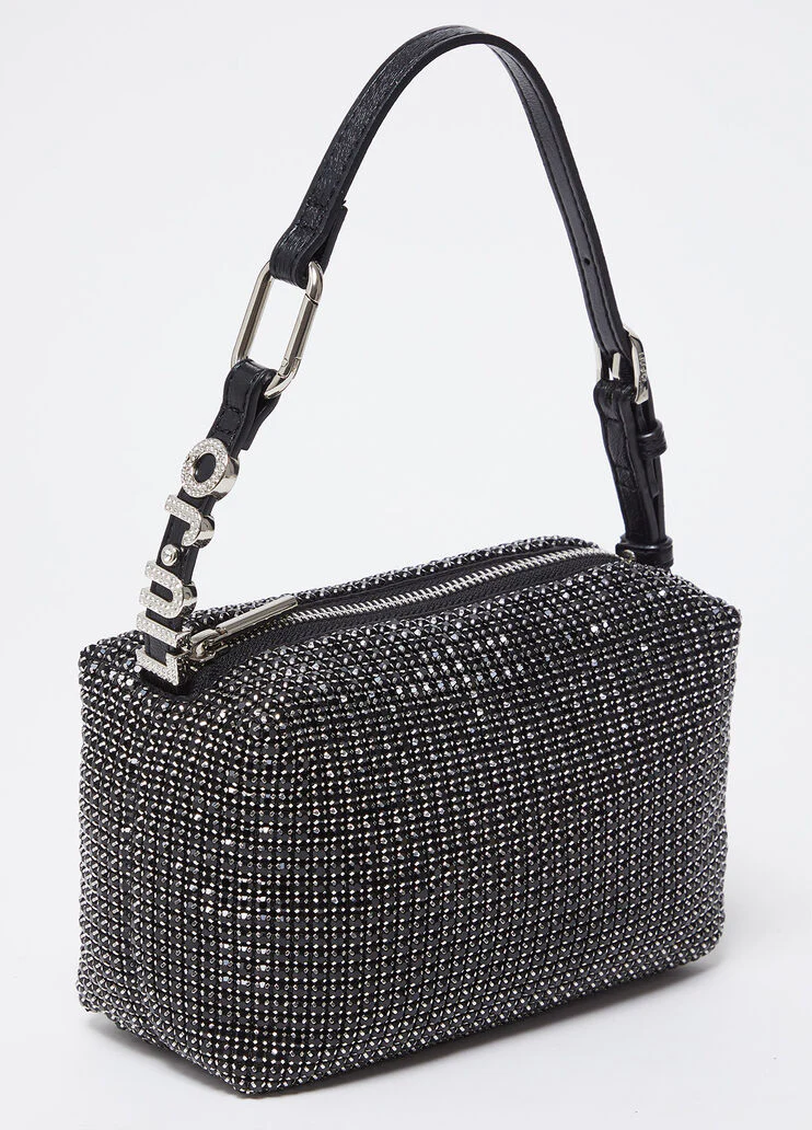 Shoulder bag with rhinestones