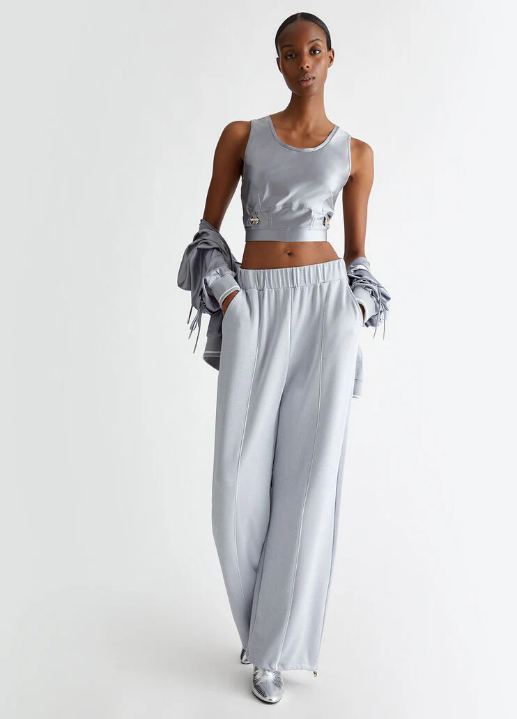 Lurex jersey trousers