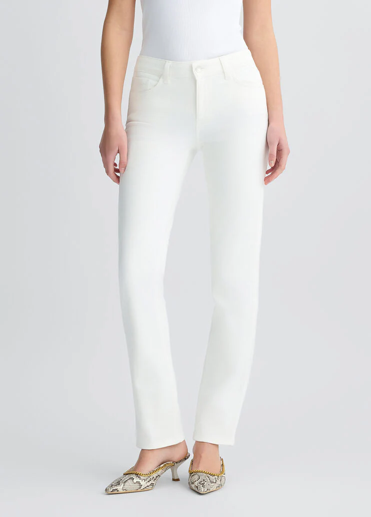 White slim-fit trousers
