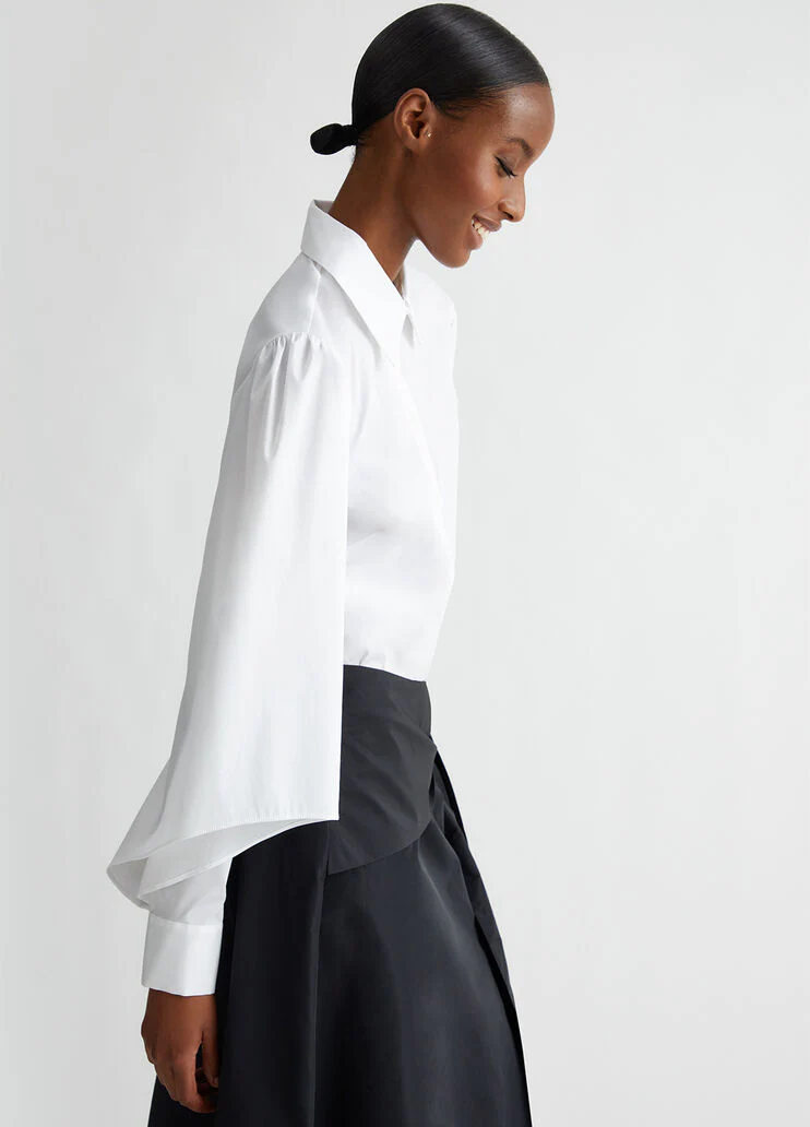 Poplin shirt with cut-outs