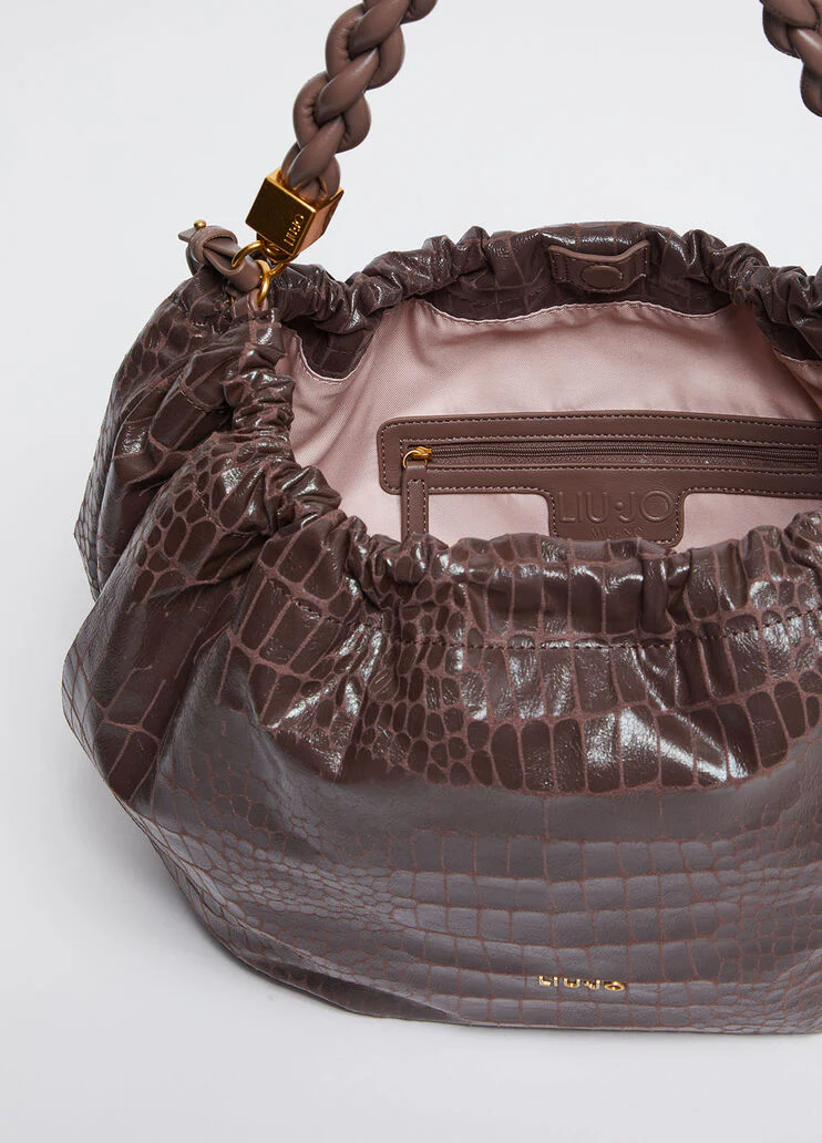 Crocodile-print handbag