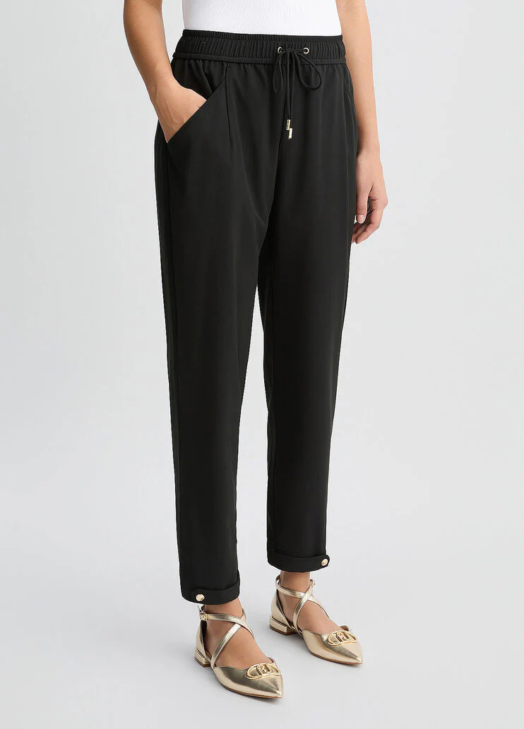 Cropped black trousers
