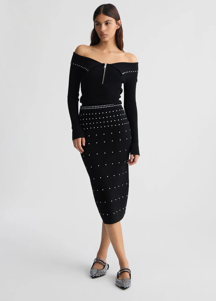 Top with zip and studs