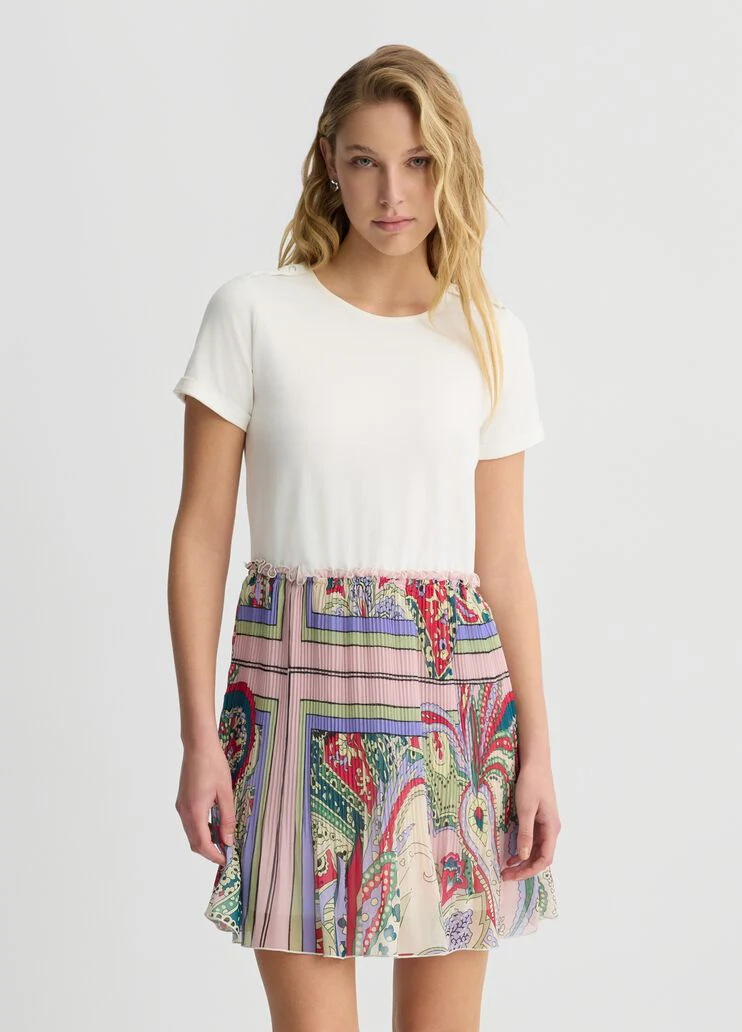 Dress with foulard print