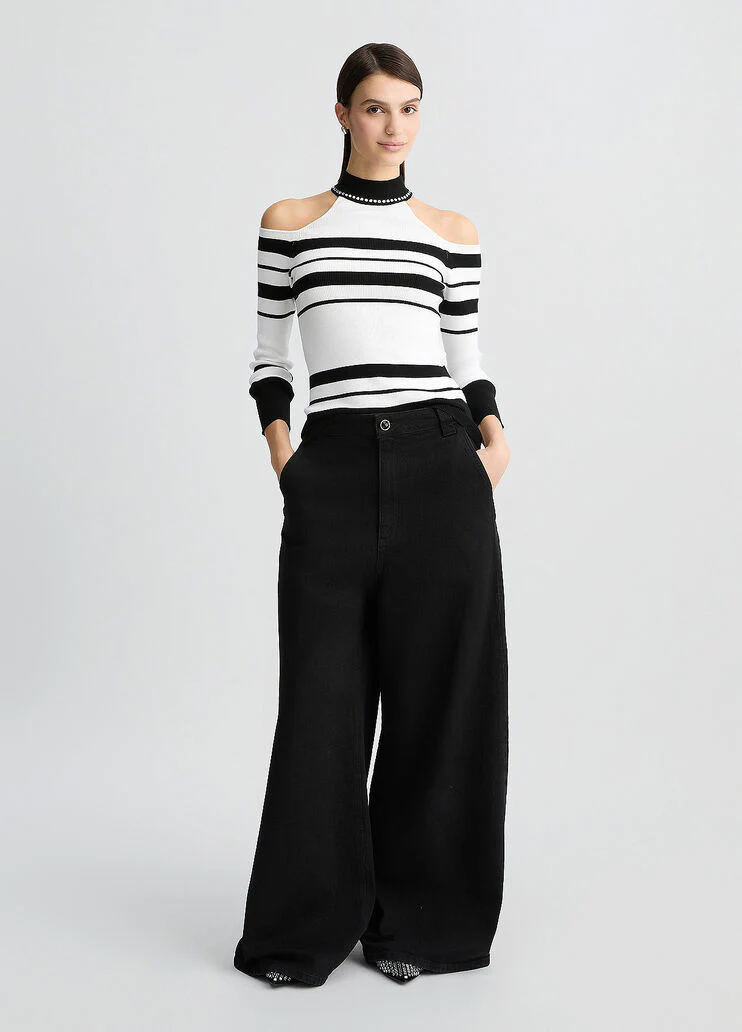 Striped jumper with studs