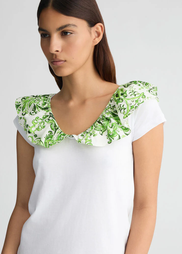 T-shirt with printed ruching