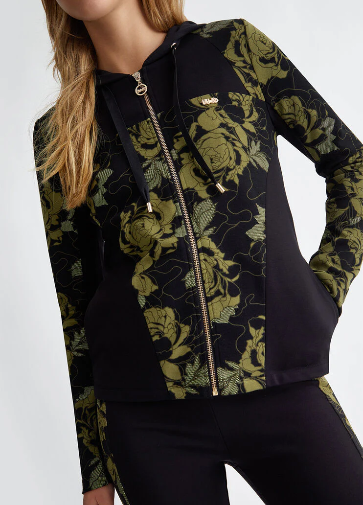 Hooded floral sweatshirt