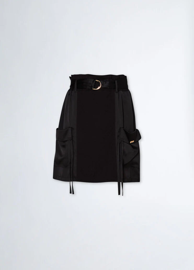 Jersey skirt with belt