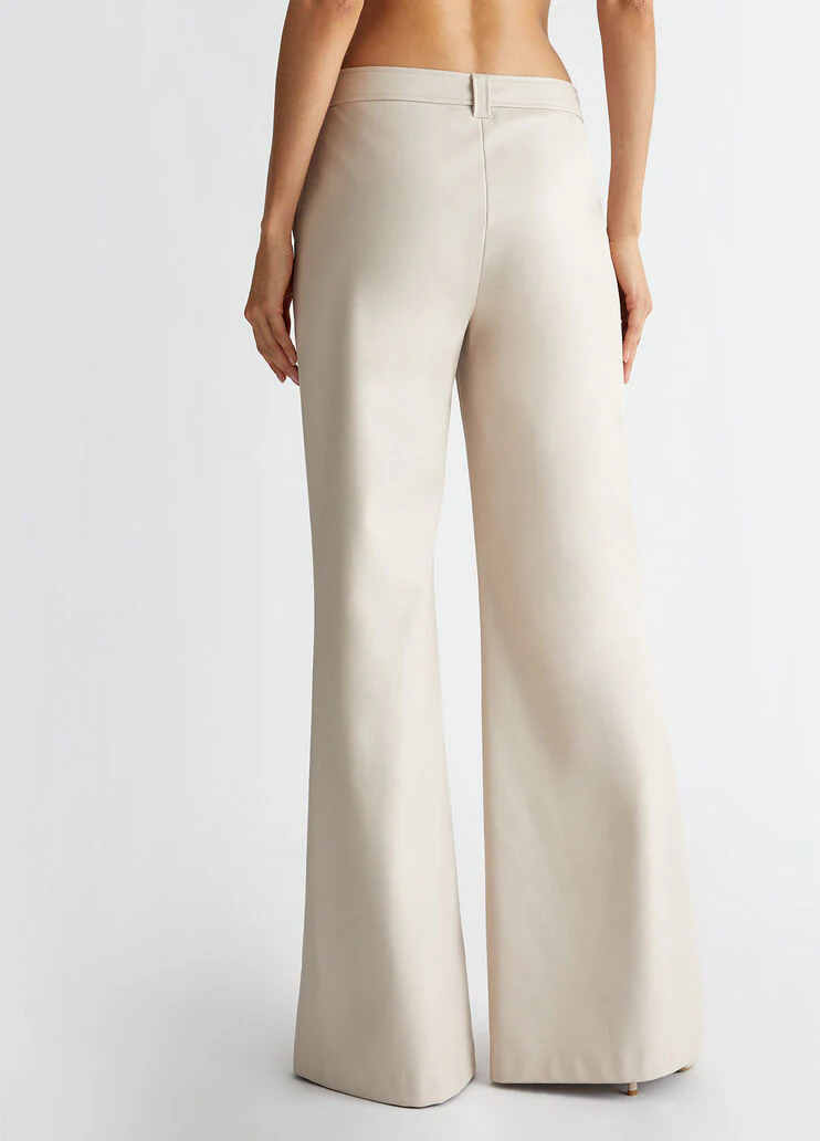 Coated fabric palazzo trousers