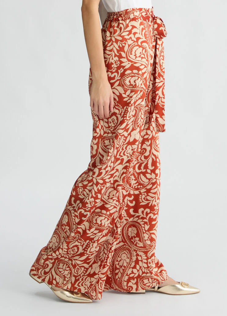 Printed twill trousers