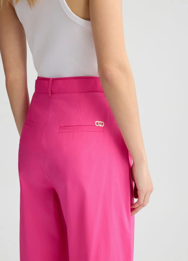 Pink poplin trousers
