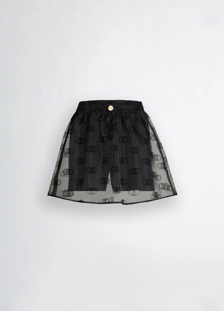 Printed organza miniskirt