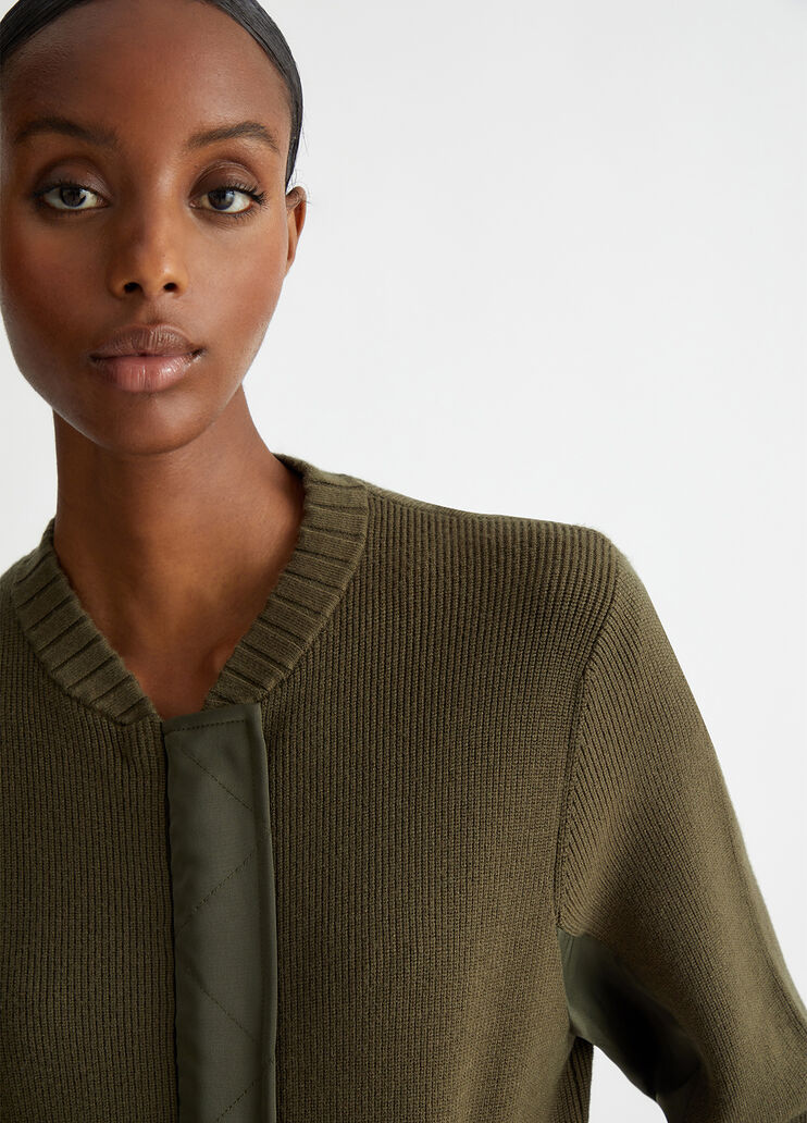 Knit cardigan with zip