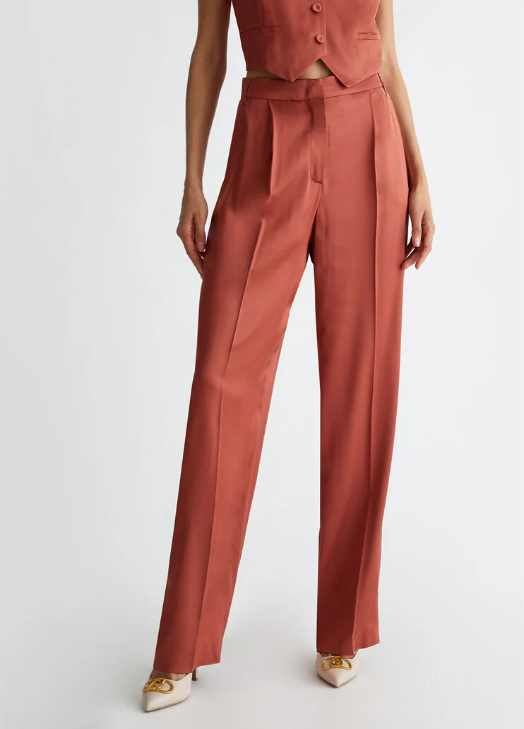 Smart satin suit trousers