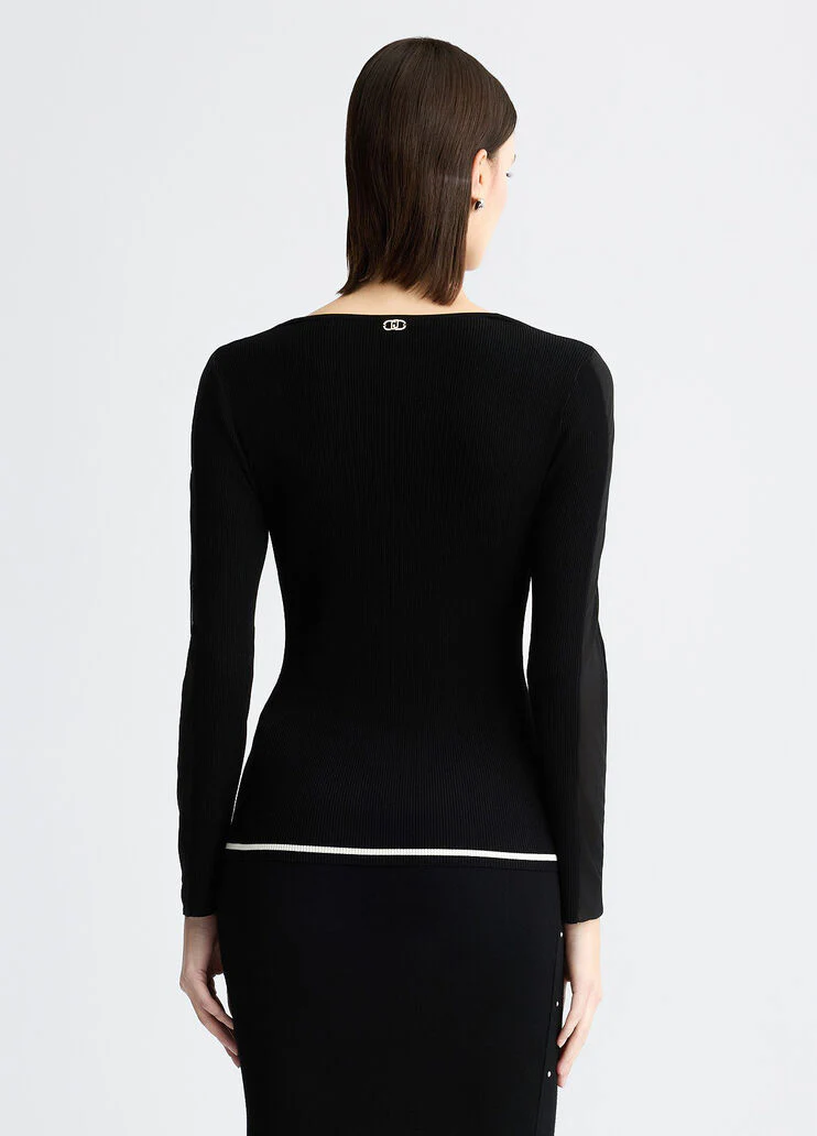 Jumper with tulle inserts