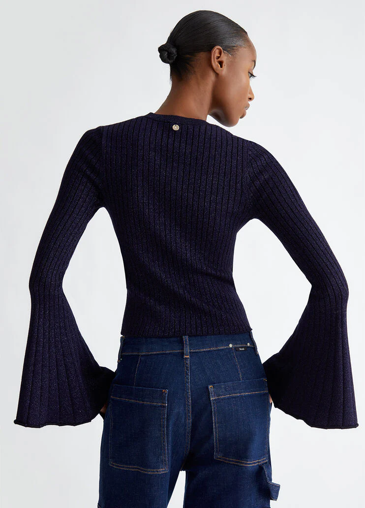 Ribbed lurex jumper