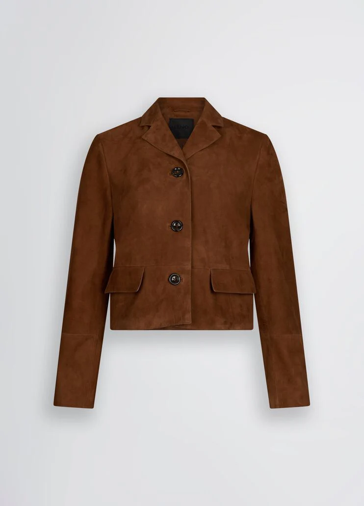 Suede boxy jacket