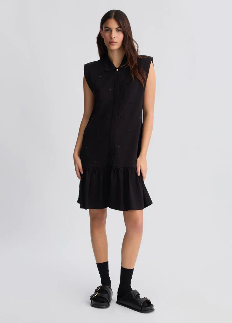 Shirt dress with logo