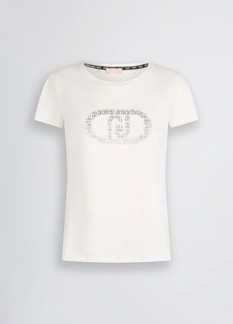 T-shirt with logo and gemstones