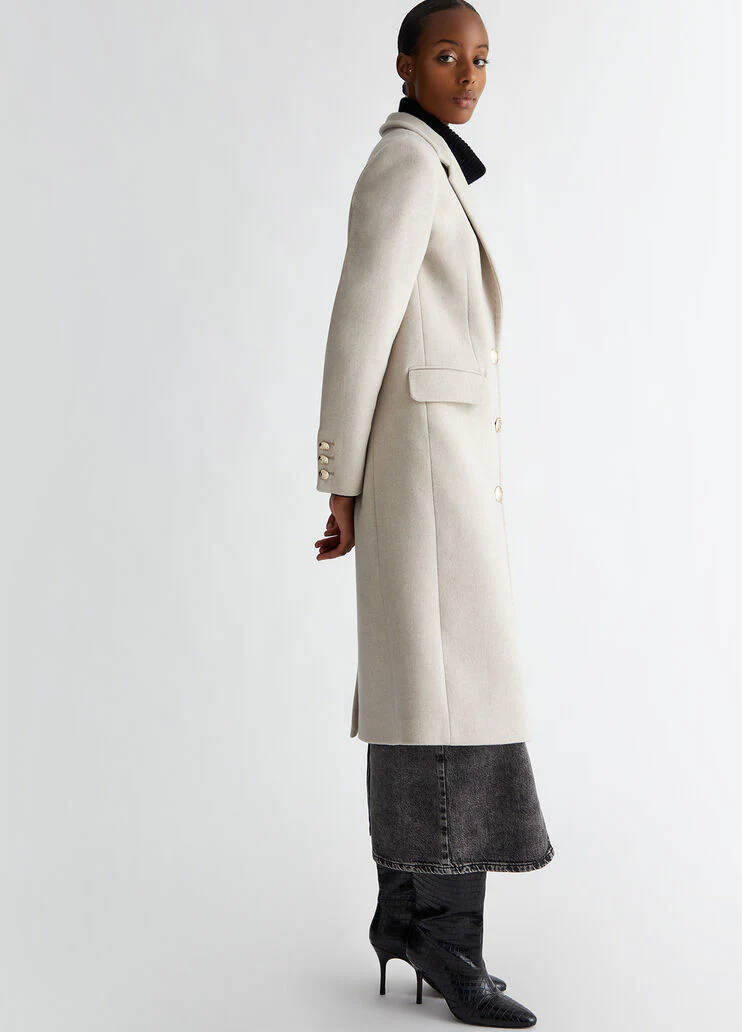Slim-fit wool-blend coat