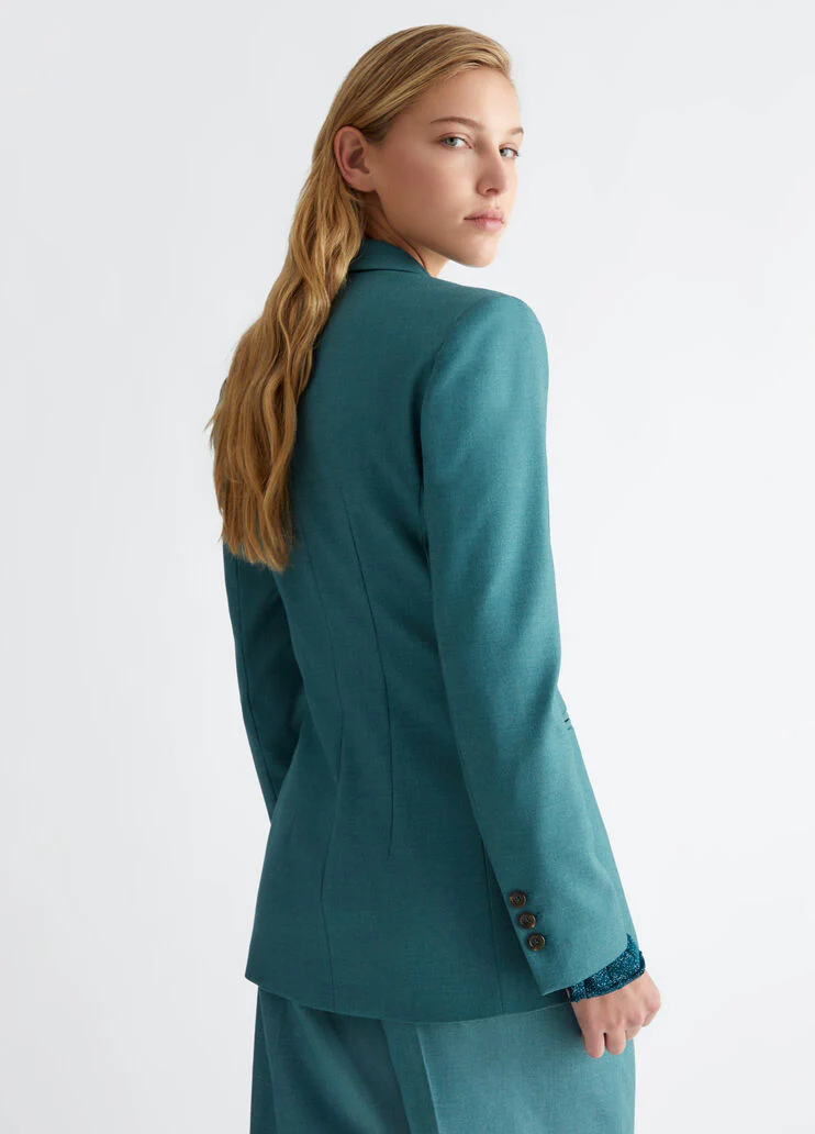 Double-breasted suit blazer