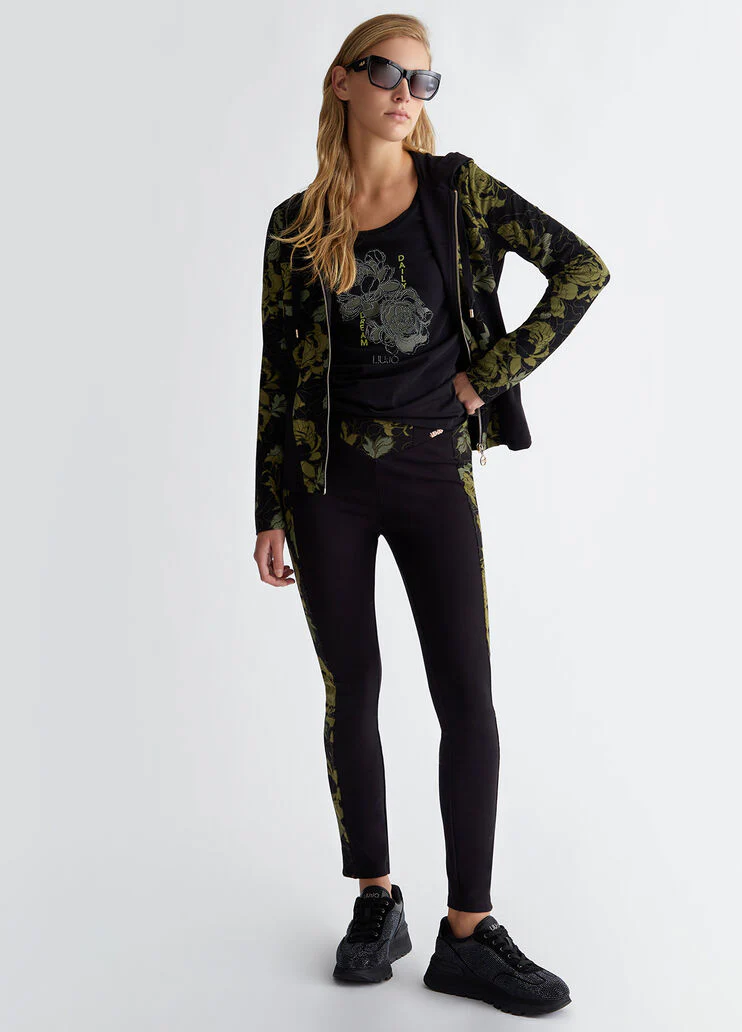 Hooded floral sweatshirt