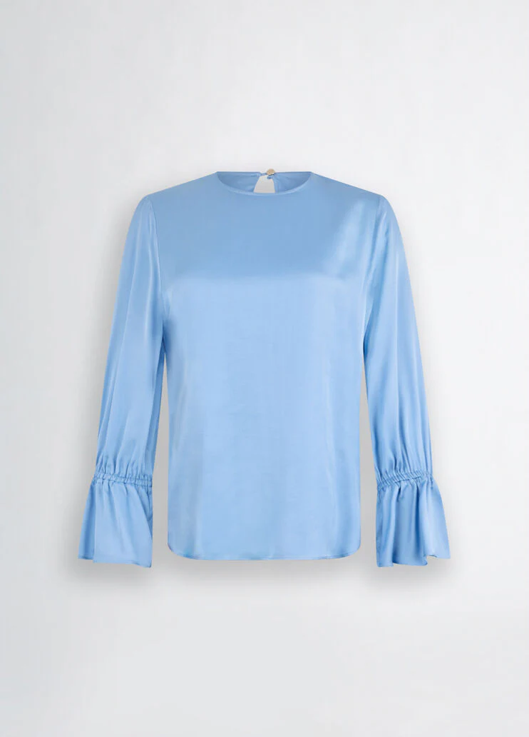Satin light blue blouse