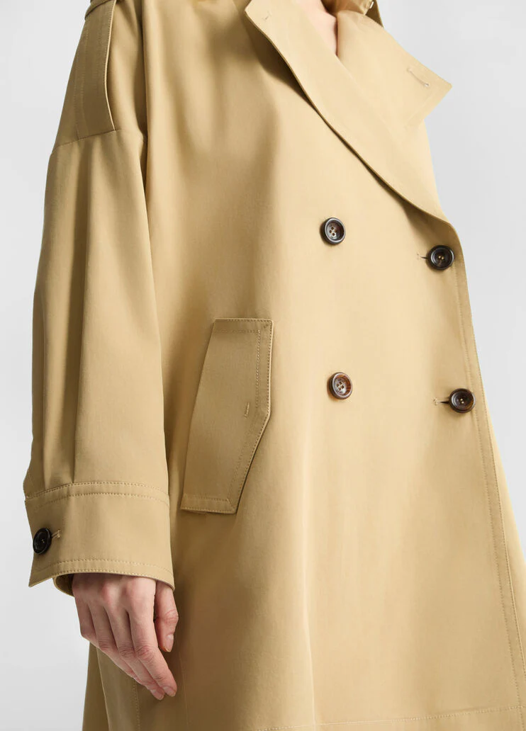 Beige gabardine trench coat
