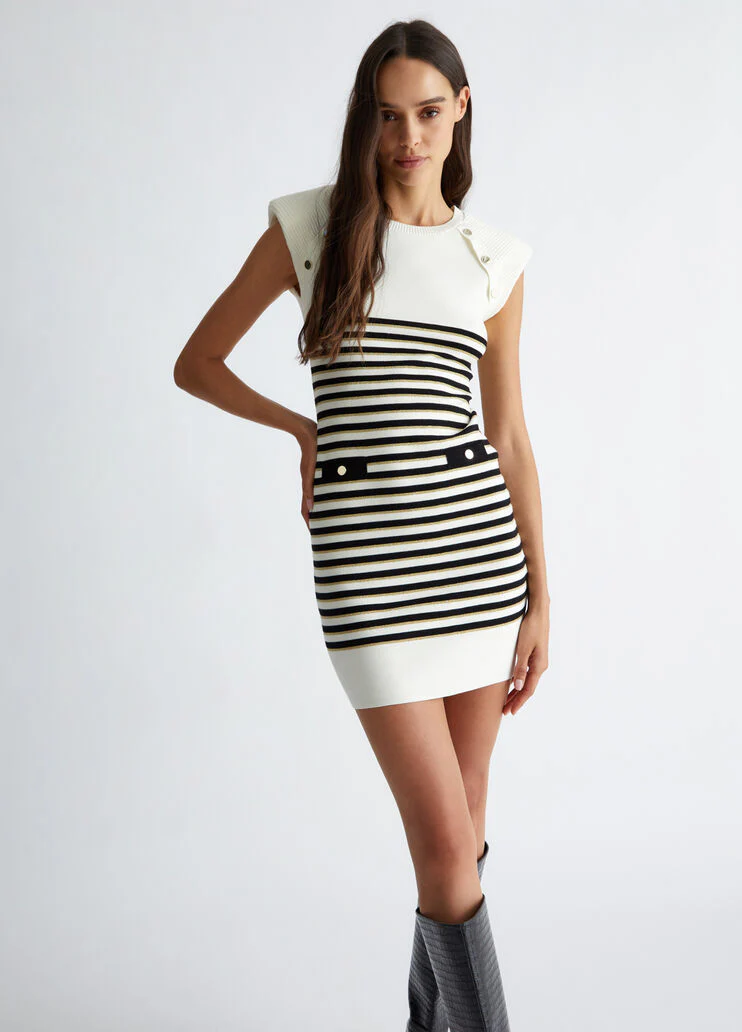 Striped knit dress