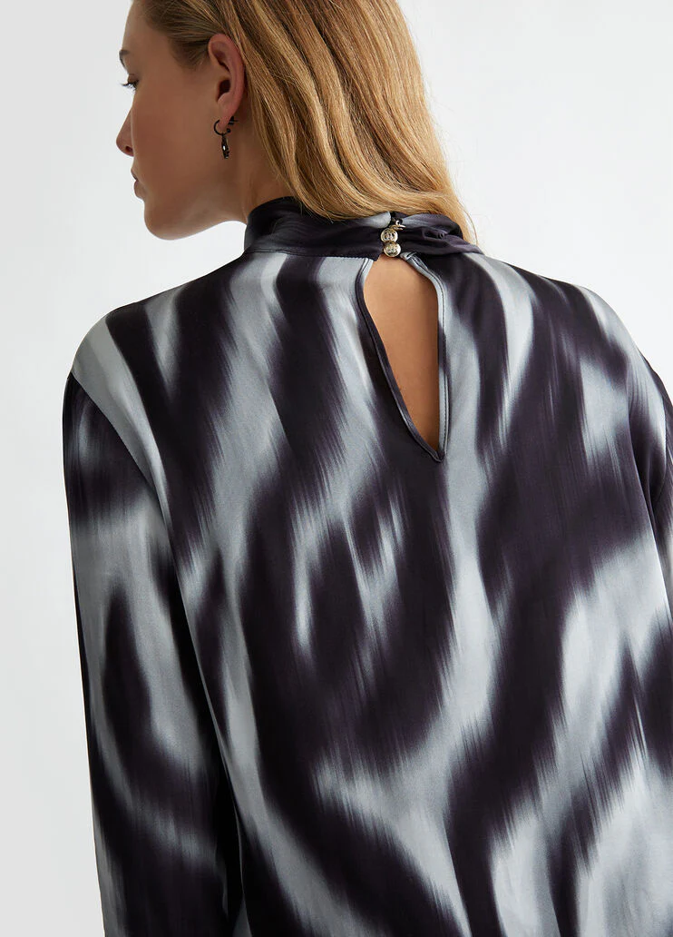 Printed satin blouse