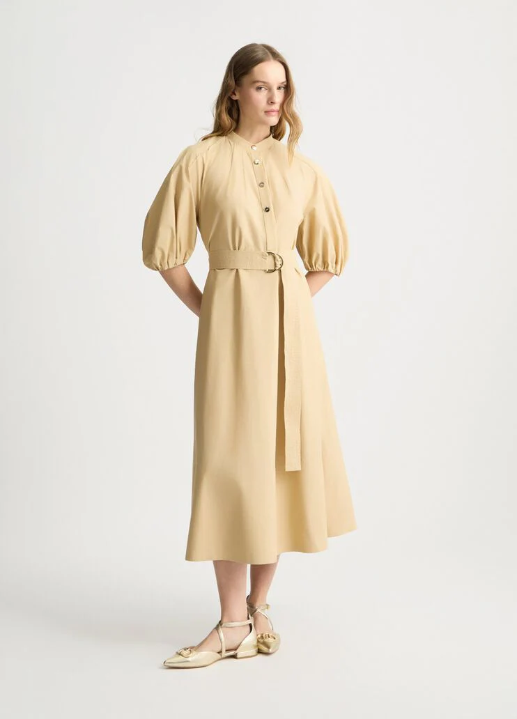 Cotton dress with belt