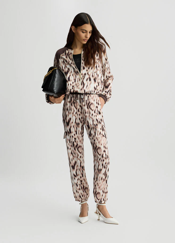 Printed satingging trousers