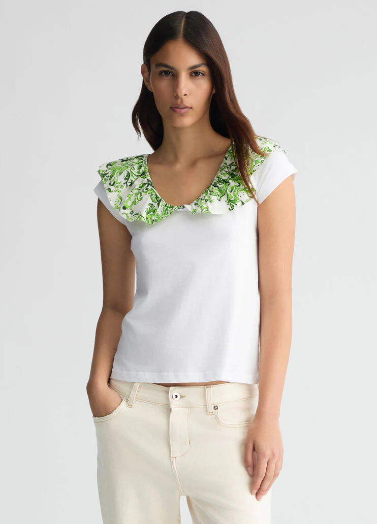 T-shirt with printed ruching