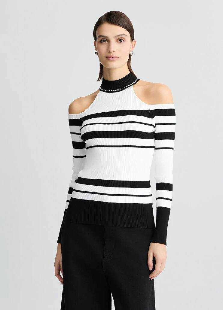 Striped jumper with studs