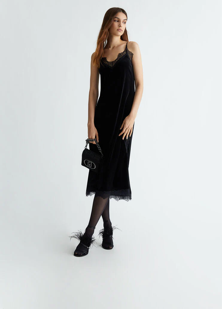 Black velvet dress