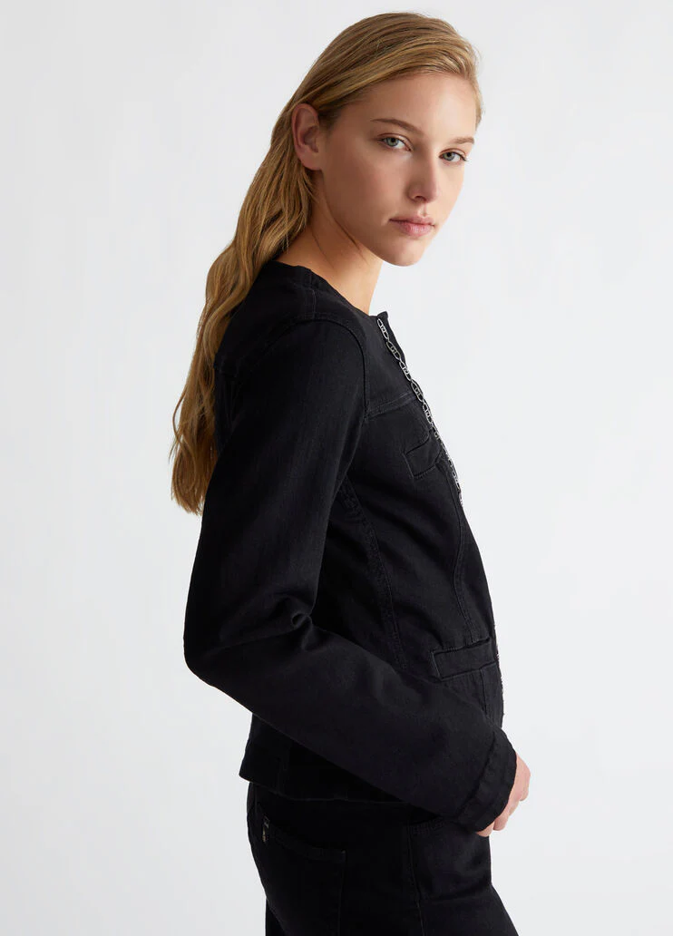 Denim jacket with logo