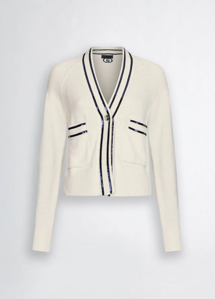 White cardigan with sequins