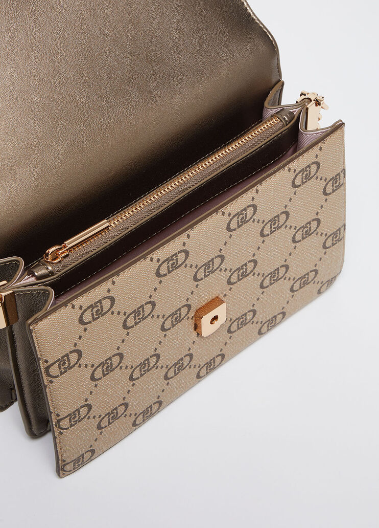 Crossbody bag with logo and charm